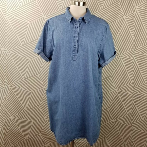 Dresses & Skirts - Plus Size 2X 18/20 Denim Shirt Dress Jean Chambray